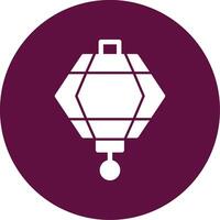 Lantern Glyph Circle Icon vector