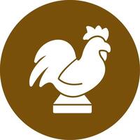 Golden Rooster Glyph Circle Icon vector