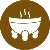 Incense Burner Glyph Circle Icon vector