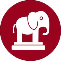 Auspicious Elephant Glyph Circle Icon vector