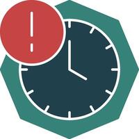 Clock with Deadline Glyph Multi Color Icon vector