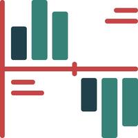 Gantt gráfico glifo multi color icono vector