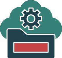 Cloud Storage Glyph Multi Color Icon vector