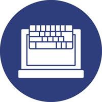 icono de círculo de glifo de teclado vector