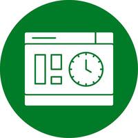 Clock Glyph Circle Icon vector