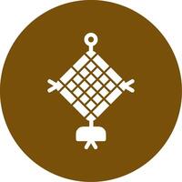 Red Tassel Glyph Circle Icon vector