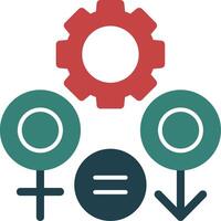 Gender Equality Glyph Multi Color Icon vector