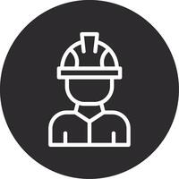 Factory Worker Inverted Icon vector