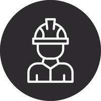 Factory Worker Inverted Icon vector