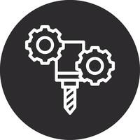 CNC Machine Inverted Icon vector