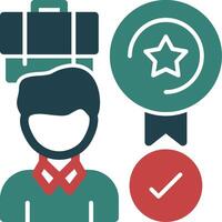 Job Satisfaction Glyph Multi Color Icon vector