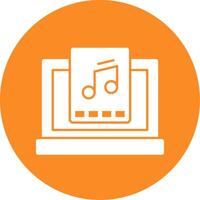 Music Glyph Circle Icon vector