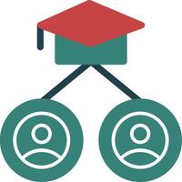 Alumni Network Glyph Multi Color Icon vector