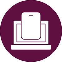 Phone Glyph Circle Icon vector