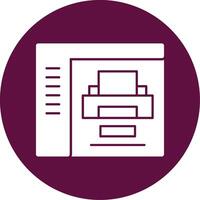 Print Glyph Circle Icon vector