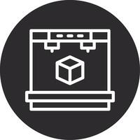3D Printer Inverted Icon vector