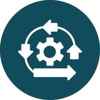Shift Sprint Glyph Circle Icon vector