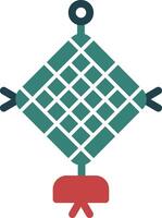 Red Tassel Glyph Multi Color Icon vector