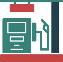 Gas Station Glyph Multi Color Icon vector