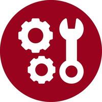 Maintenance Wrench Glyph Circle Icon vector