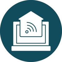 Home Automation Glyph Circle Icon vector