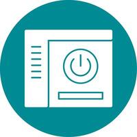 Power Glyph Circle Icon vector