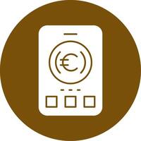 euro firmar glifo circulo icono vector