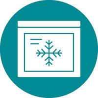 Snowflake Glyph Circle Icon vector