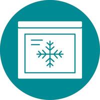 icono de círculo de glifo de copo de nieve vector