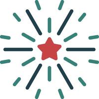 Firework Glyph Multi Color Icon vector