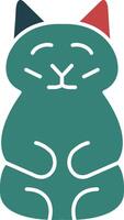 Prosperity Cat Glyph Multi Color Icon vector