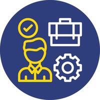 Work Environment Dual Line Circle Icon vector