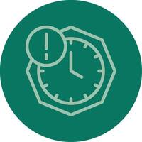 reloj con fecha límite línea multi color icono vector