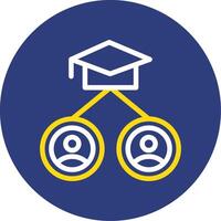 Alumni Network Dual Line Circle Icon vector