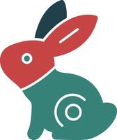 Jade Rabbit Glyph Multi Color Icon vector