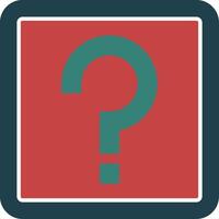 Question Mark Glyph Multi Color Icon vector