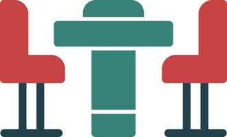 Conference Table Glyph Multi Color Icon vector
