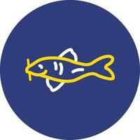 Fish Dual Line Circle Icon vector
