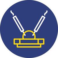 Incense Dual Line Circle Icon vector