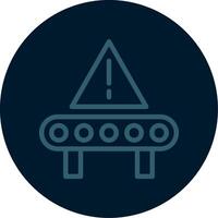 Warning Sign Line Multi color Icon vector