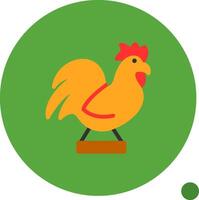 Golden Rooster Flat Shadow Icon vector