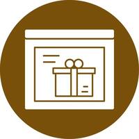 Gift Box Glyph Circle Icon vector