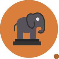 Auspicious Elephant Flat Shadow Icon vector