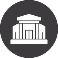 Museum Glyph Circle Icon vector