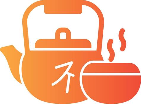 té ceremonia sólido multi degradado icono vector