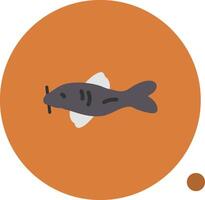 pescado plano sombra icono vector