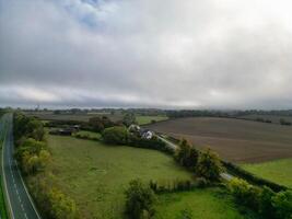 High Angle View of British Countryside Landscape at Hitchin City of England UK photo