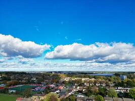 Beautiful High Angle View of Sky and Dramatical Clouds over Central Hemel Hempstead City of England Great Britain. November 5th, 2023 photo