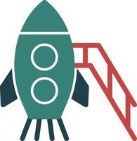 Rocket Glyph Multi Color Icon vector