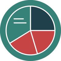 Pie Chart Glyph Multi Color Icon vector